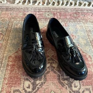 Jones New York Glossy Black Tassel Loafers